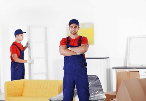 Office relocation service in Shoreditch with packed equipment
