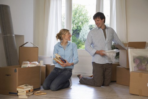 Packing boxes and preparing a small move in Shoreditch