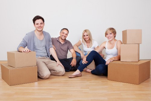 Shoreditch commercial moving service preparing office items for transport